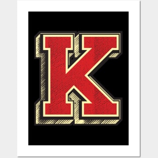 Vintage Letter K ✪ Retro typography style capital letters Posters and Art